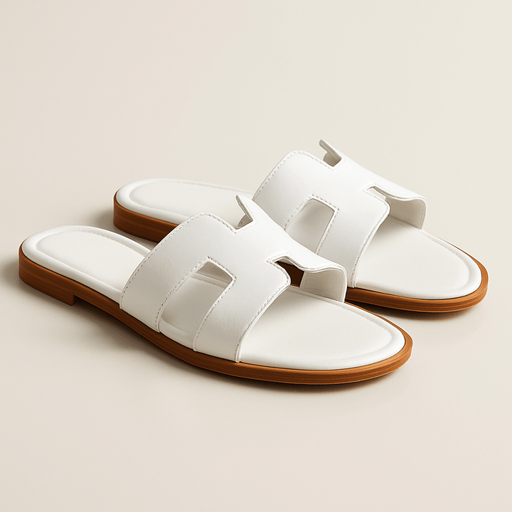 Oria | Cut-Out Leather Slide Sandals
