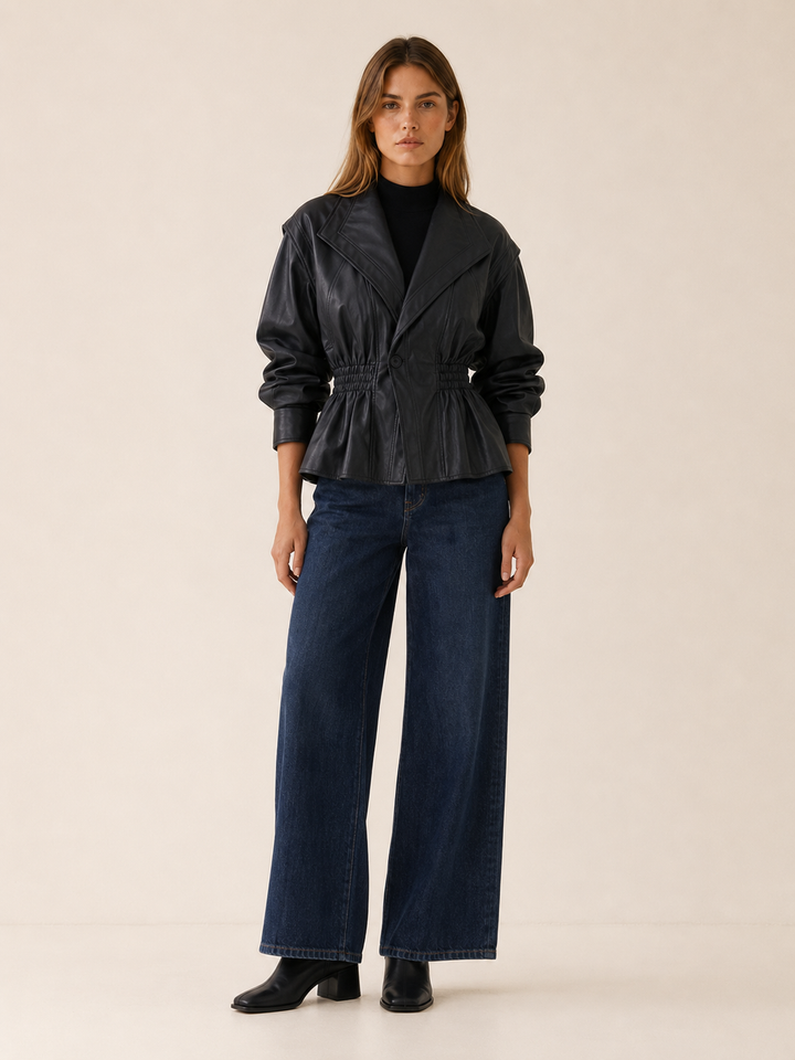 Saskia™ | Peplum Jacket with Wide Lapels