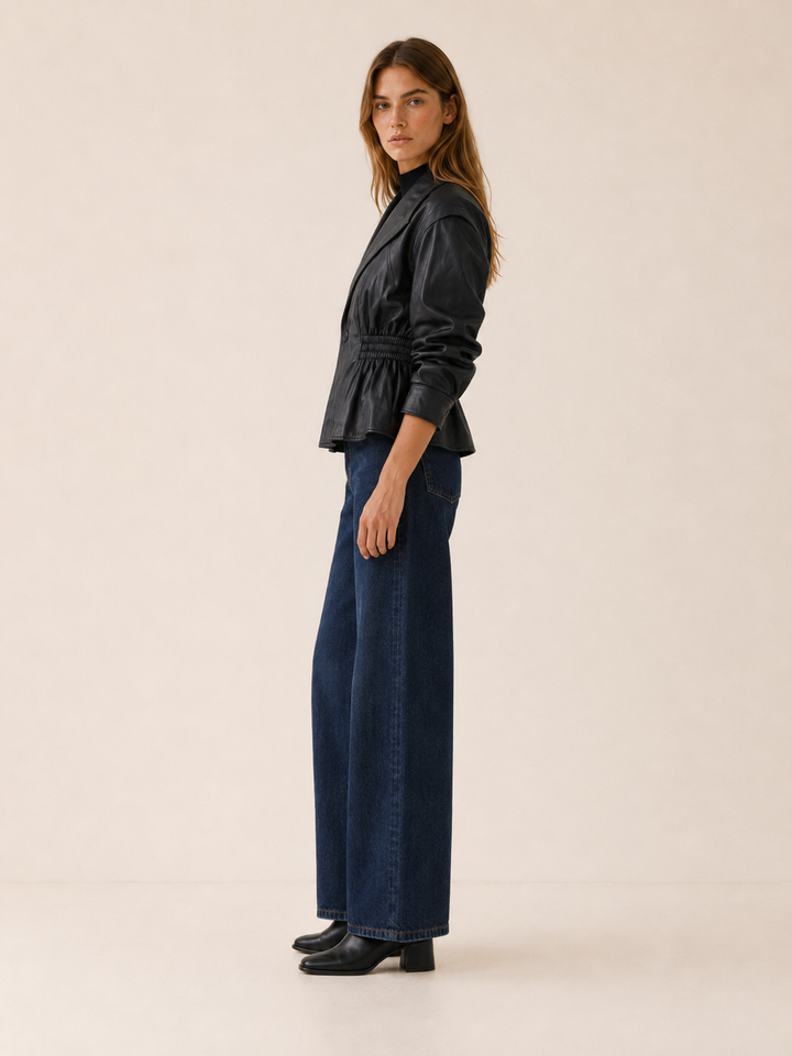 Saskia™ | Peplum Jacket with Wide Lapels
