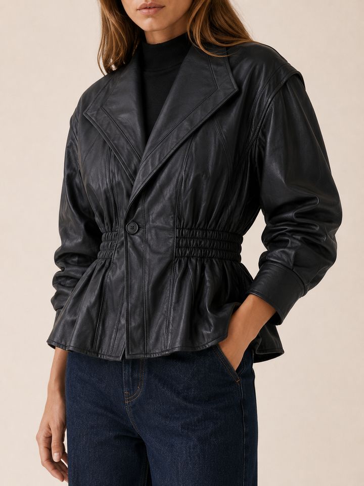 Saskia™ | Peplum Jacket with Wide Lapels