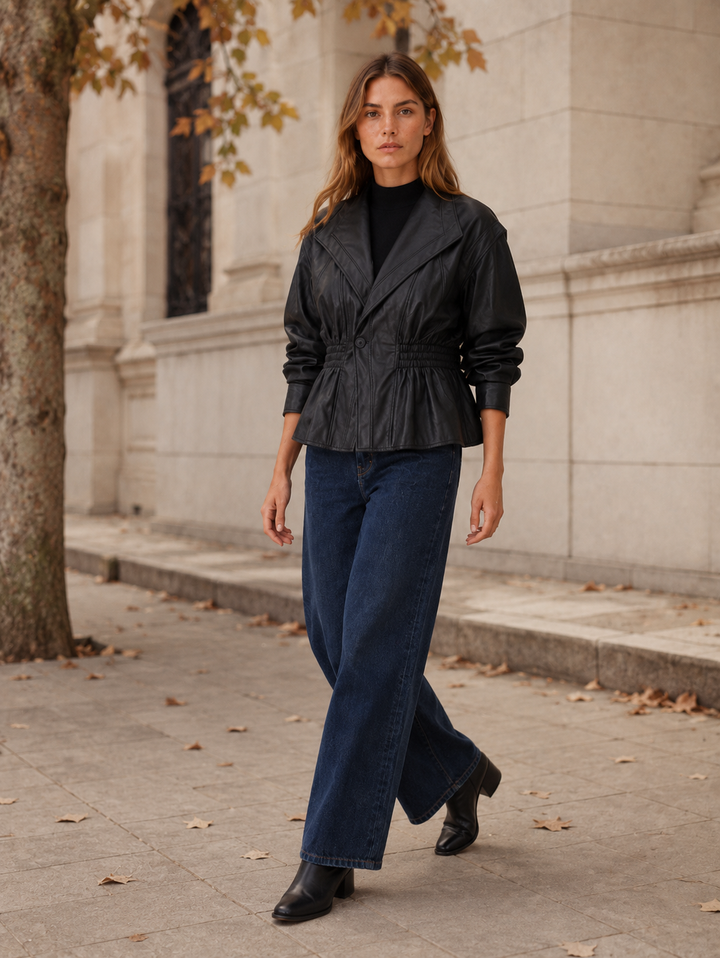 Saskia™ | Peplum Jacket with Wide Lapels