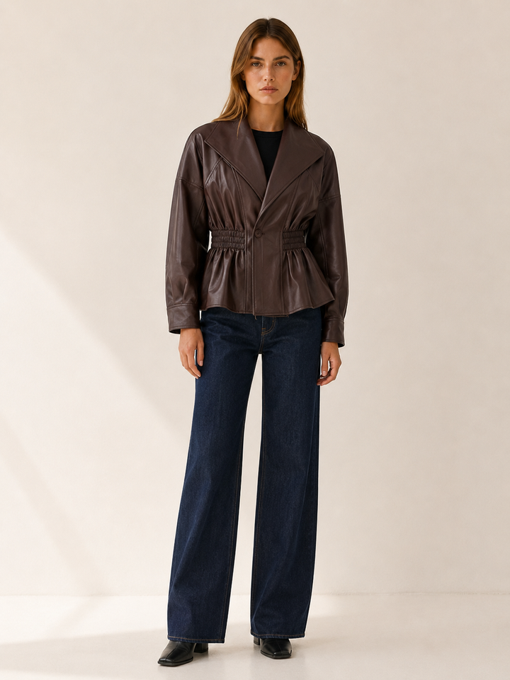 Saskia™ | Peplum Jacket with Wide Lapels
