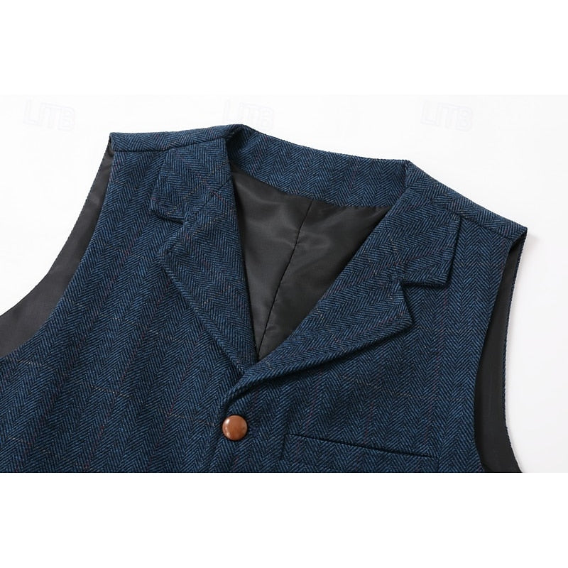 Jasper™ | Men's Herringbone V-Neck Waistcoat