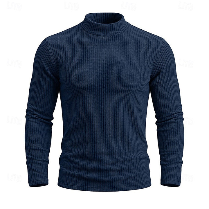 Atticus™ | Men's Ribbed Mock Neck Long Sleeve Top