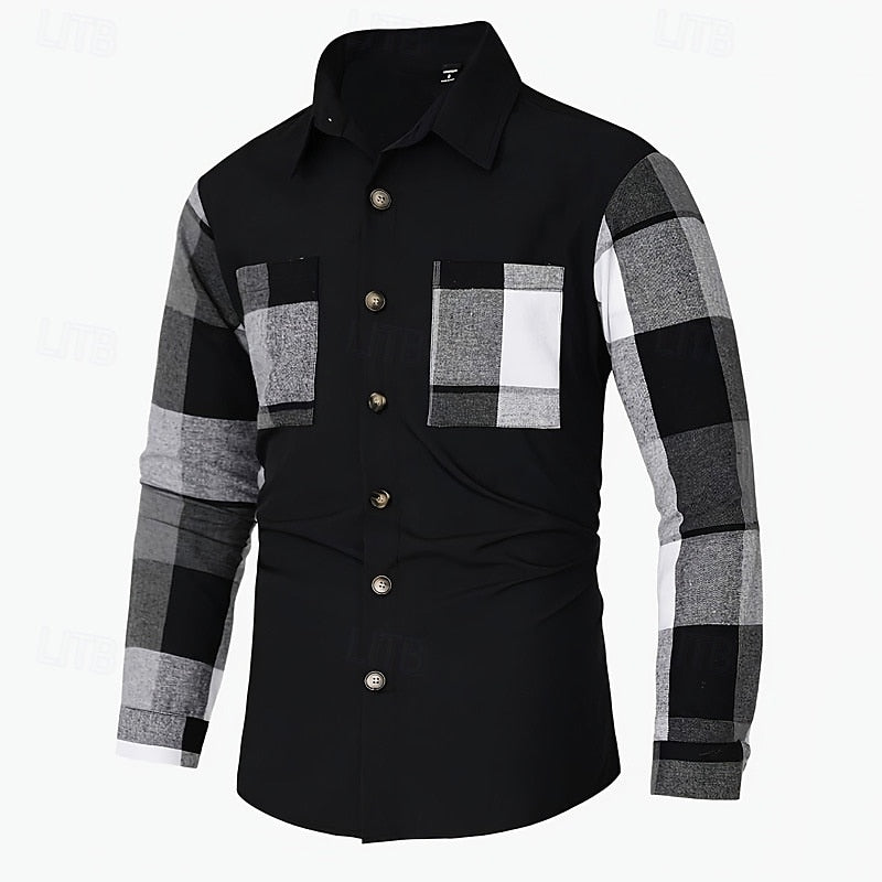 Draven™ | Men's Patchwork Lapel Shirt Jacket
