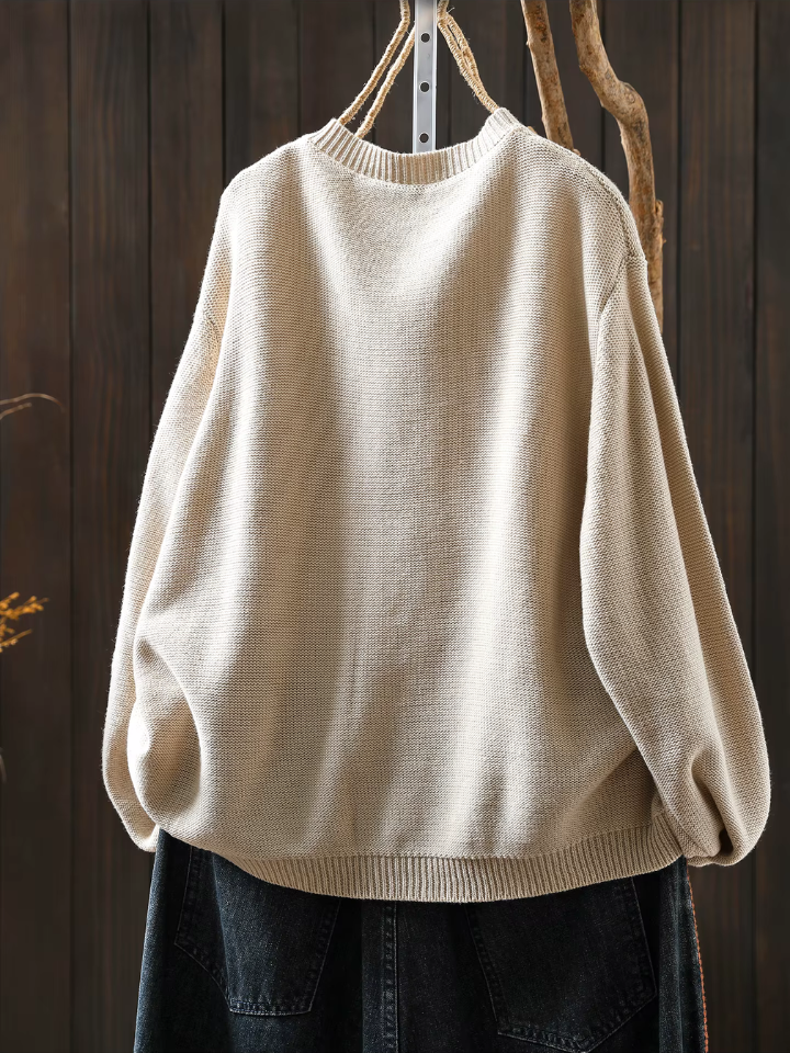 Odalys™ | Women's Mixed Colour Button Round Neck Knit Cardigan