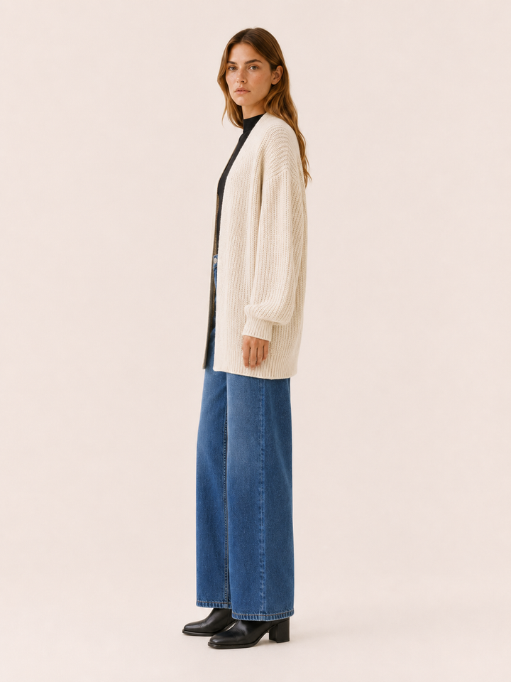Soraya™ | Balloon-Sleeve Open-Front Cardigan