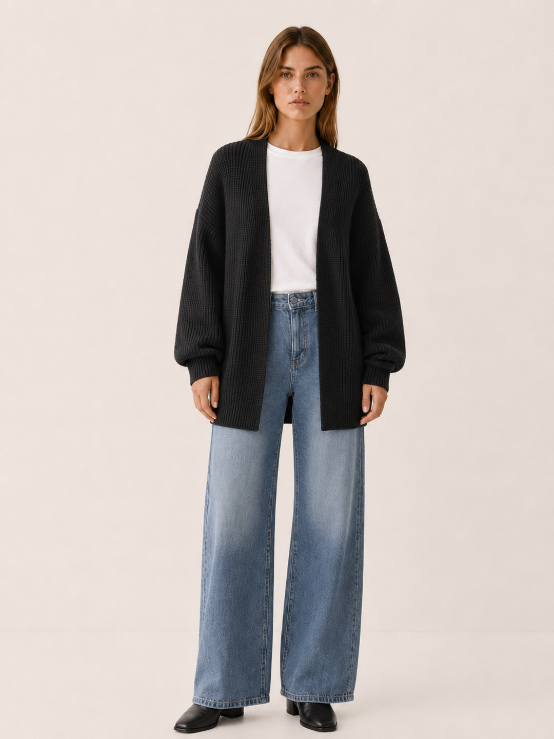 Soraya™ | Balloon-Sleeve Open-Front Cardigan