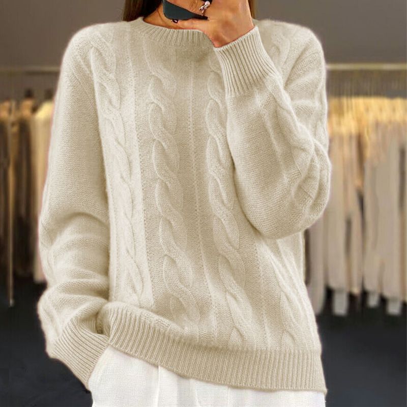 Kelsy™ | Women's Cable Knit Crew Neck Pullover Sweater
