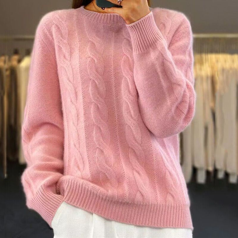 Kelsy™ | Women's Cable Knit Crew Neck Pullover Sweater