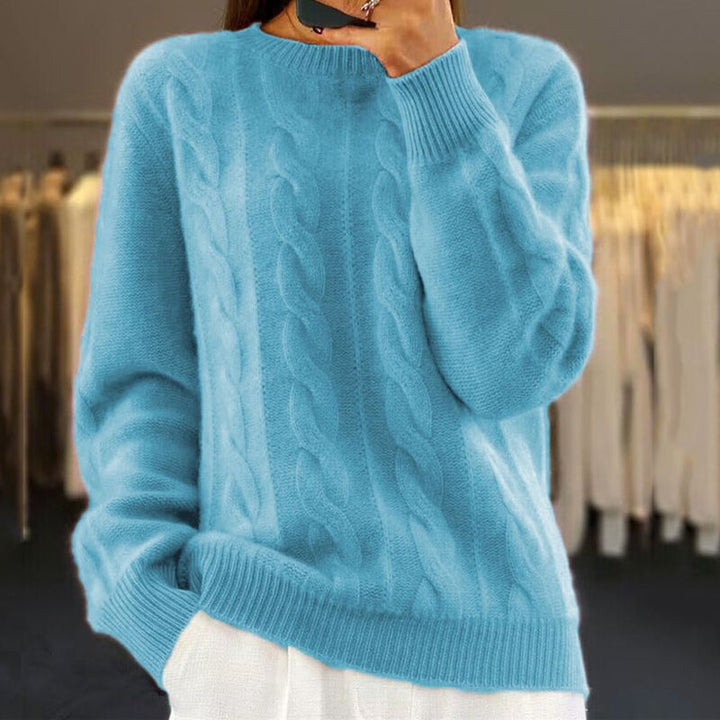 Kelsy™ | Women's Cable Knit Crew Neck Pullover Sweater