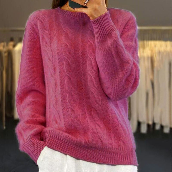 Kelsy™ | Women's Cable Knit Crew Neck Pullover Sweater