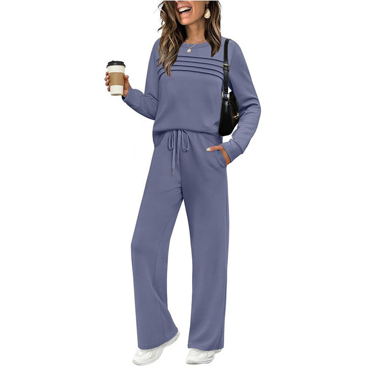 Saya™ | Elegant Set with Round Neck Top & Drawstring Trousers