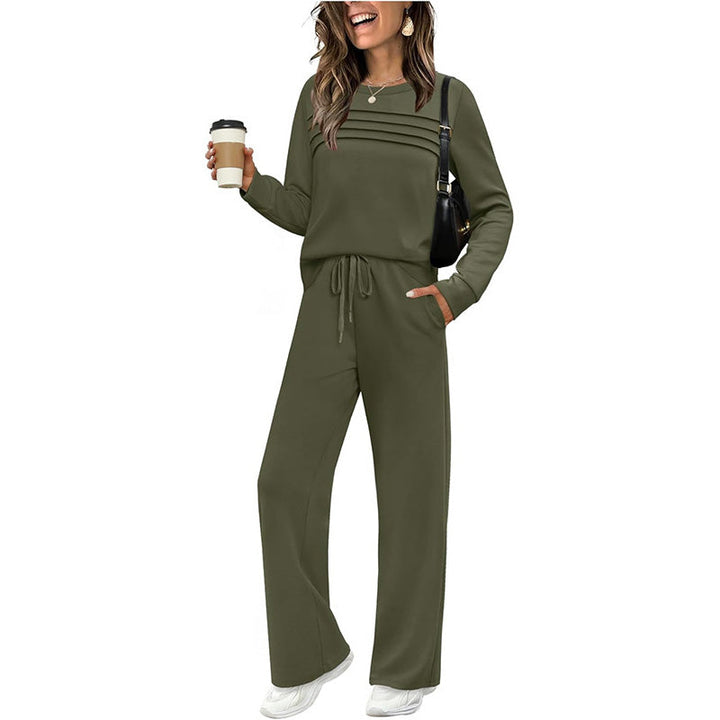 Saya™ | Elegant Set with Round Neck Top & Drawstring Trousers