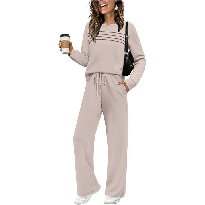Saya™ | Elegant Set with Round Neck Top & Drawstring Trousers