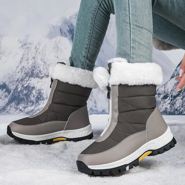 Justine™ | Women's Plush-Lined Mid-Calf Snow Boots with Zip and Grip Sole