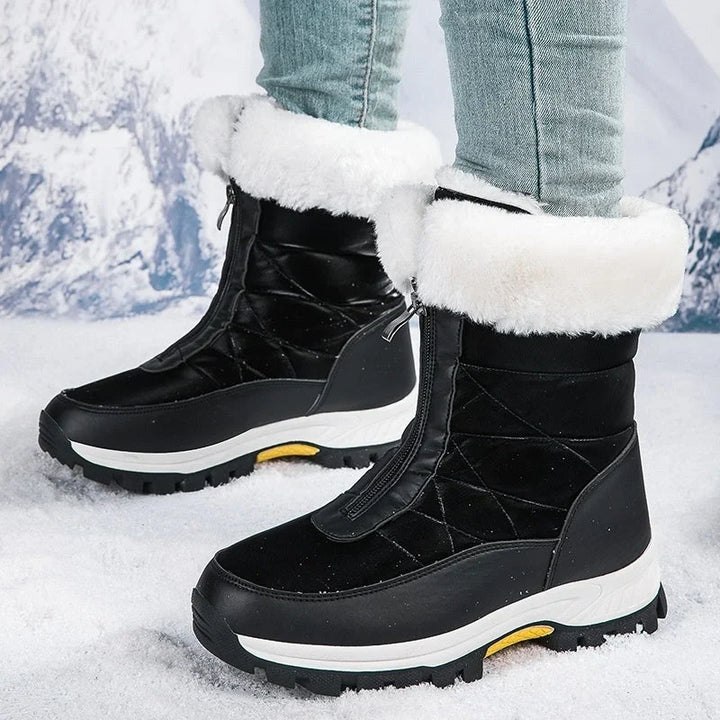 Justine™ | Women's Plush-Lined Mid-Calf Snow Boots with Zip and Grip Sole