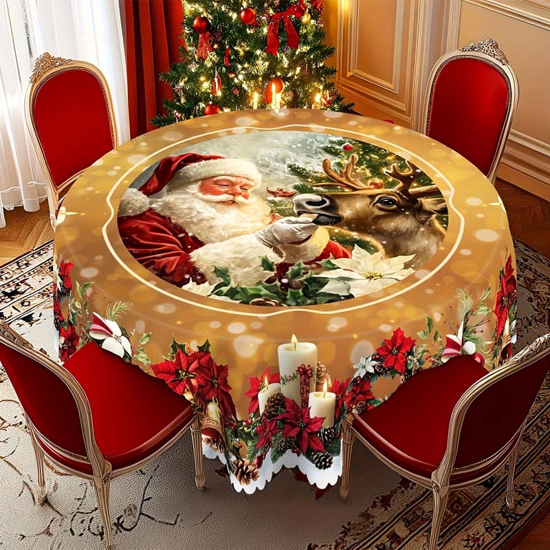Jacinthe™ | Santa Print Christmas Tablecloth
