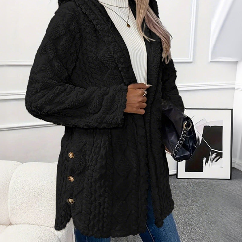 Roseline™ | Women's Hooded Button Front Cardigan with Textured Knit