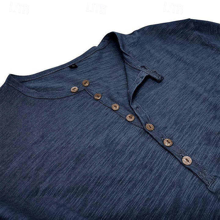 Brantley™ | Men's Long Sleeve Button Placket Henley Shirt
