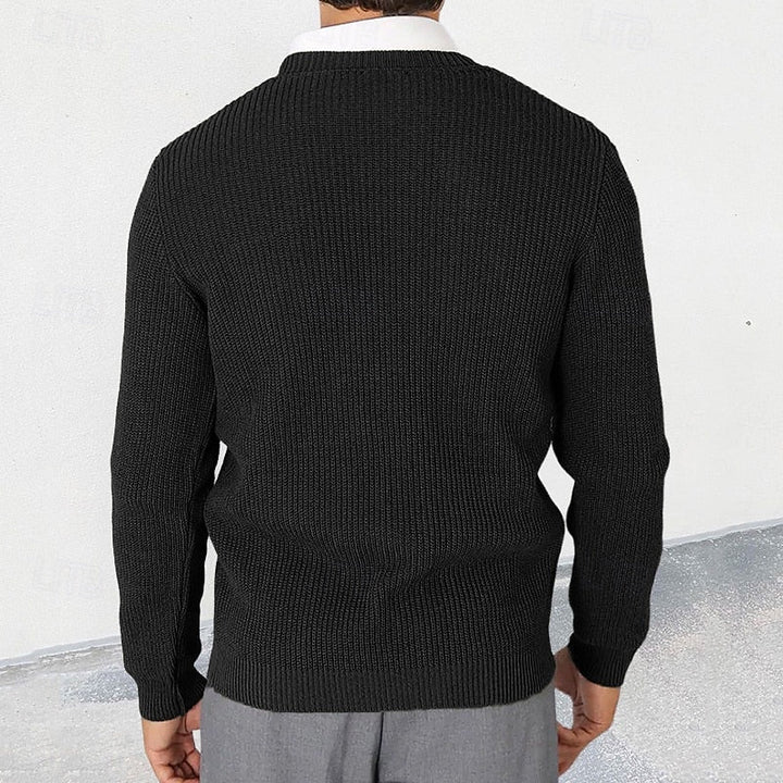 Nathaniel™ | Men's Ribbed V Neck Button Down Cardigan