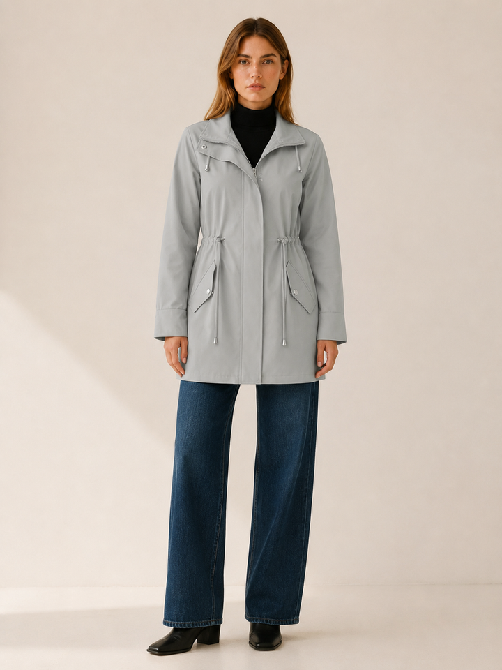 Tamsin™ | Short Trench Coat with Flap Pockets