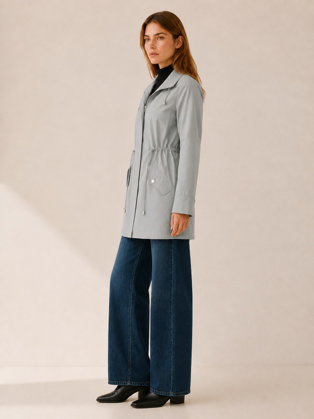 Tamsin™ | Short Trench Coat with Flap Pockets