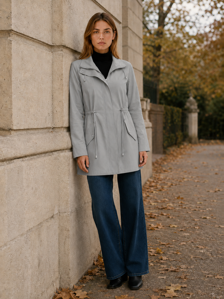 Tamsin™ | Short Trench Coat with Flap Pockets