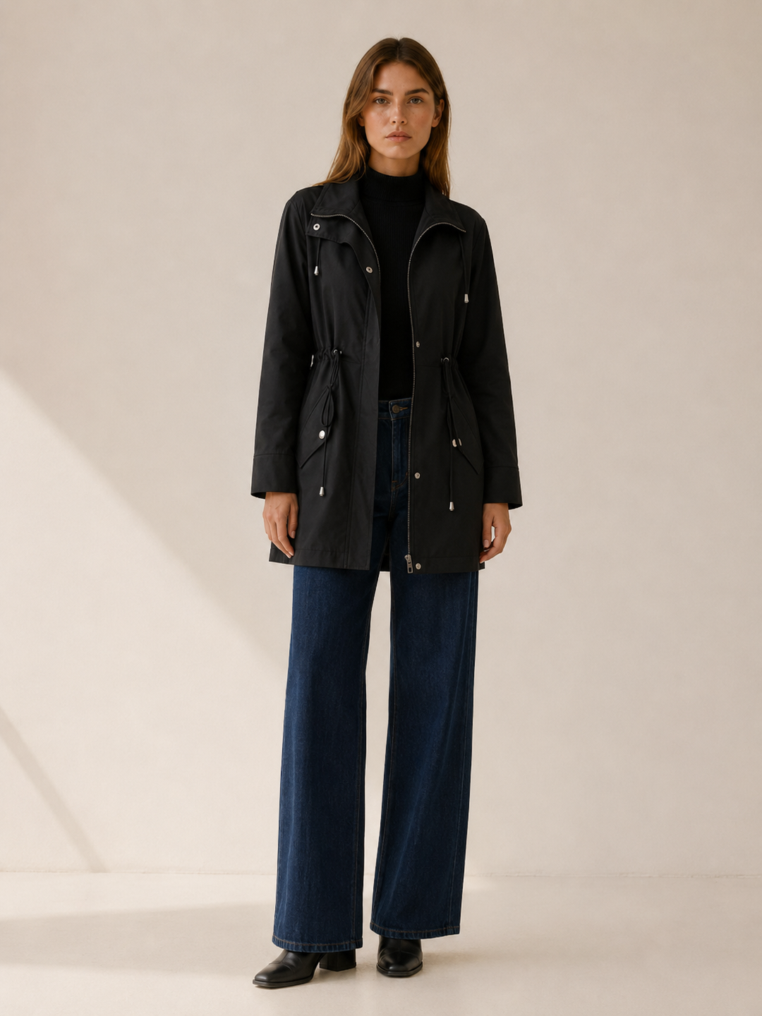 Tamsin™ | Short Trench Coat with Flap Pockets
