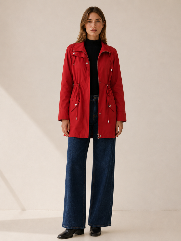 Tamsin™ | Short Trench Coat with Flap Pockets