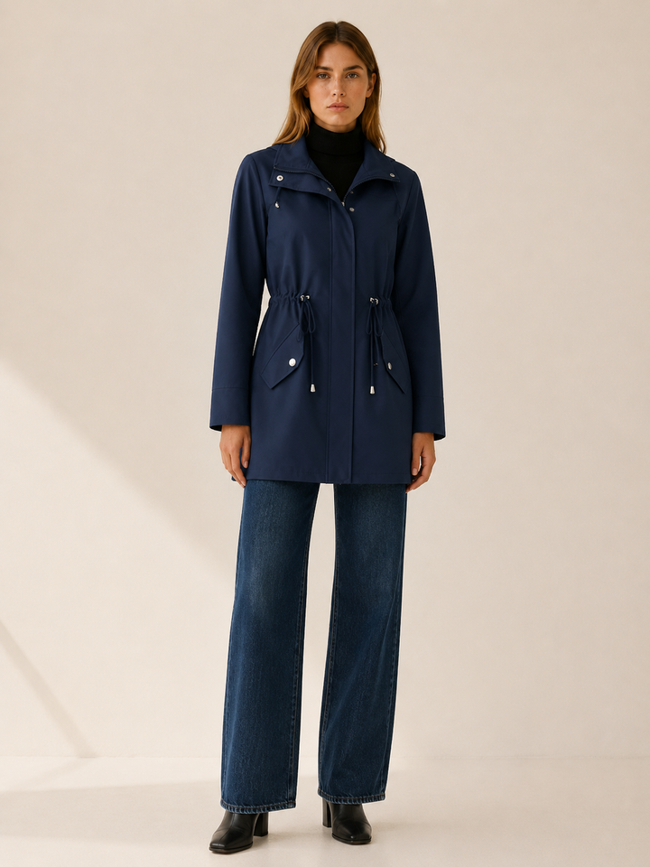 Tamsin™ | Short Trench Coat with Flap Pockets