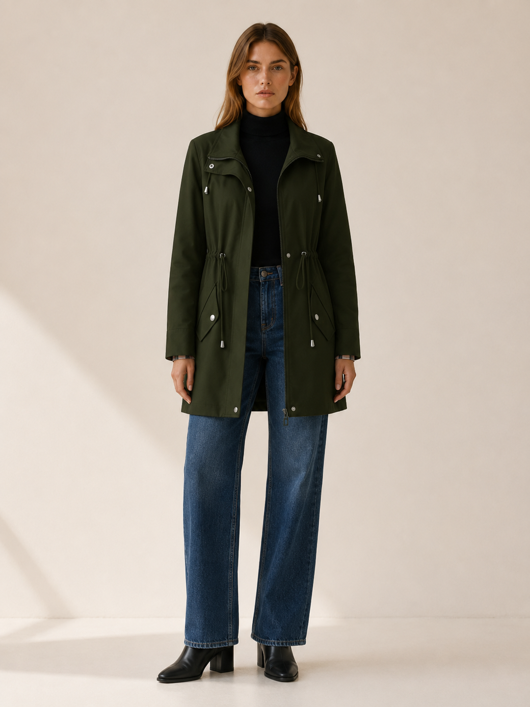 Tamsin™ | Short Trench Coat with Flap Pockets