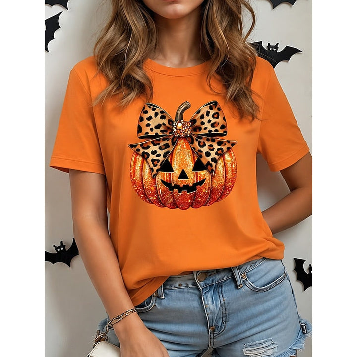 Talulah™ | Women's Halloween Pumpkin Bow Graphic T-Shirt