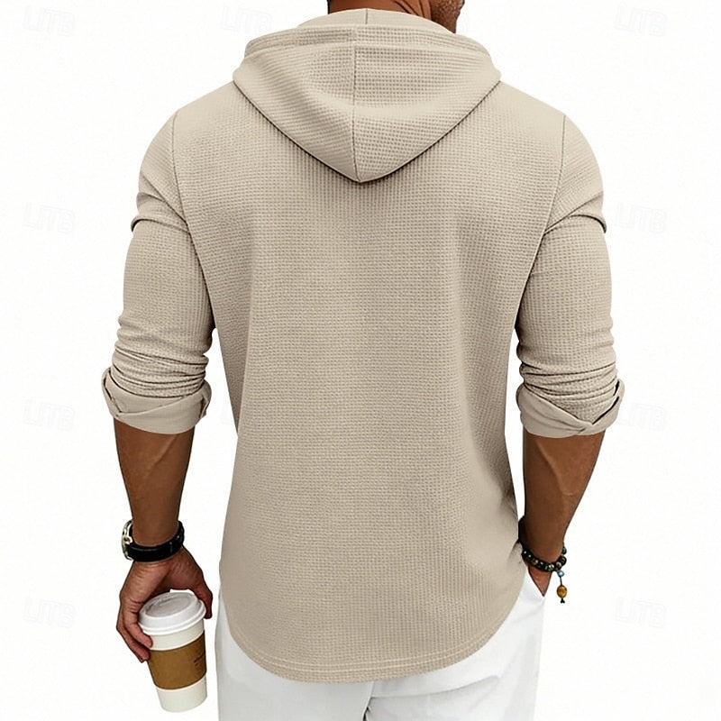 Barrett™ | Men's Hooded Long Sleeve Henley Shirt