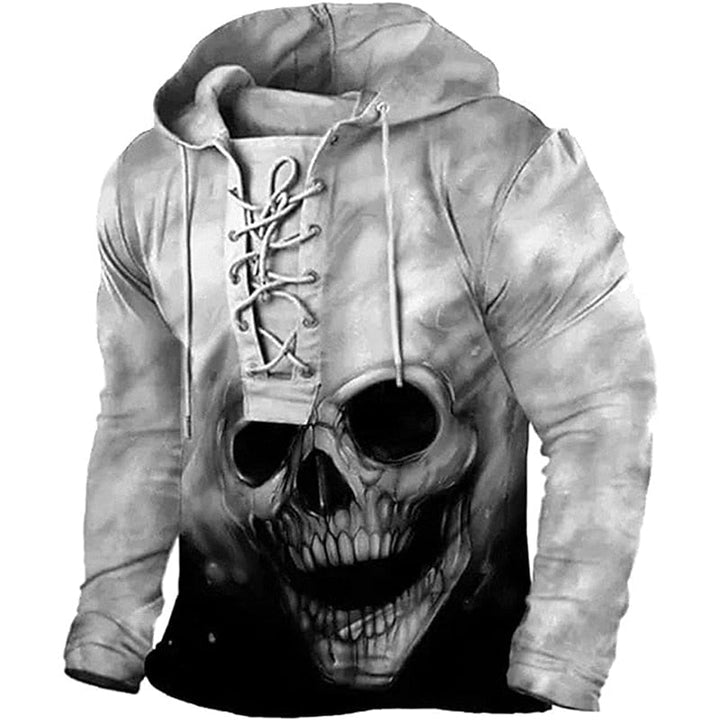 Crosby™ | Men's Halloween Skull Graphic Lace Up Hoodie