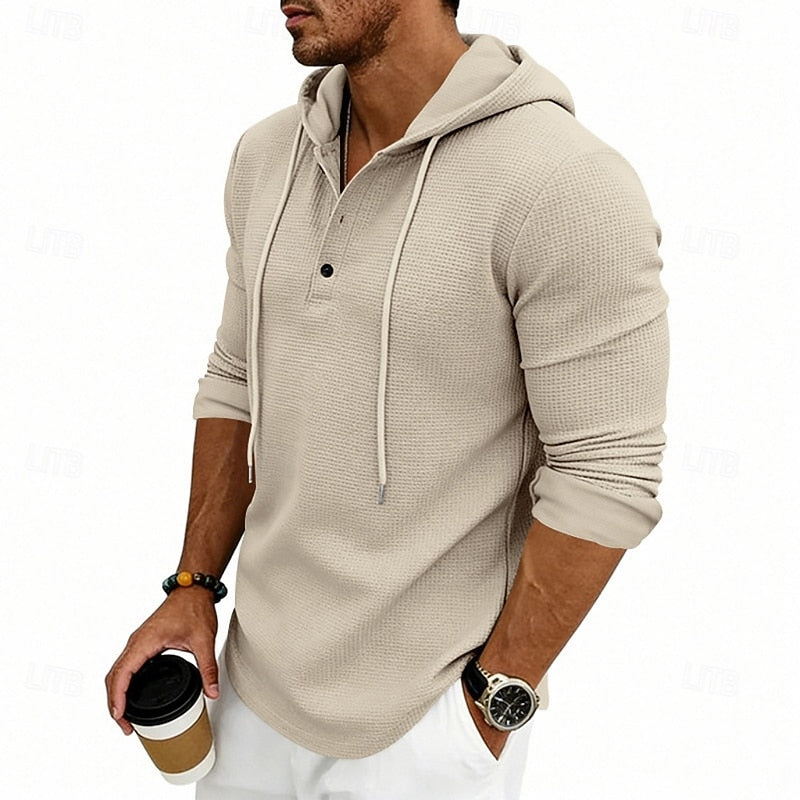 Barrett™ | Men's Hooded Long Sleeve Henley Shirt