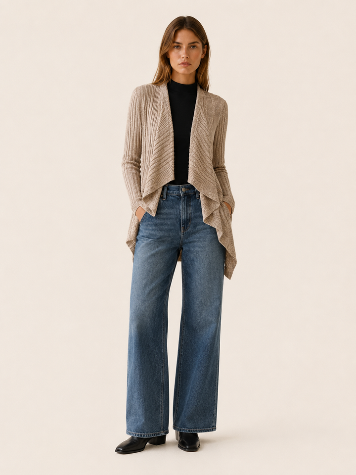 Tove™ | Waterfall Cardigan with Draped Hem