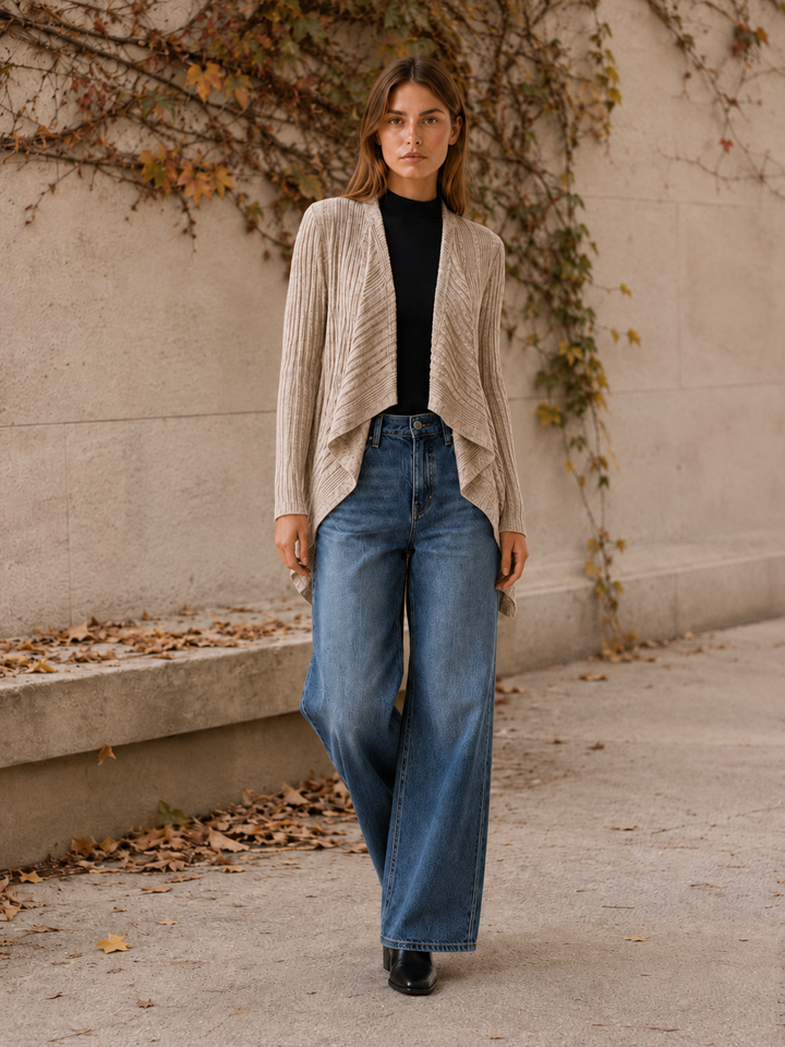 Tove™ | Waterfall Cardigan with Draped Hem