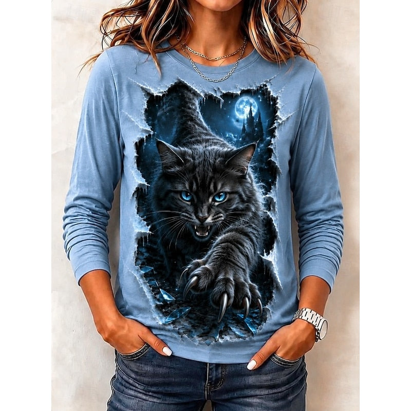 Sorcha™ | Women's Halloween Graphic Print Crew Neck Top
