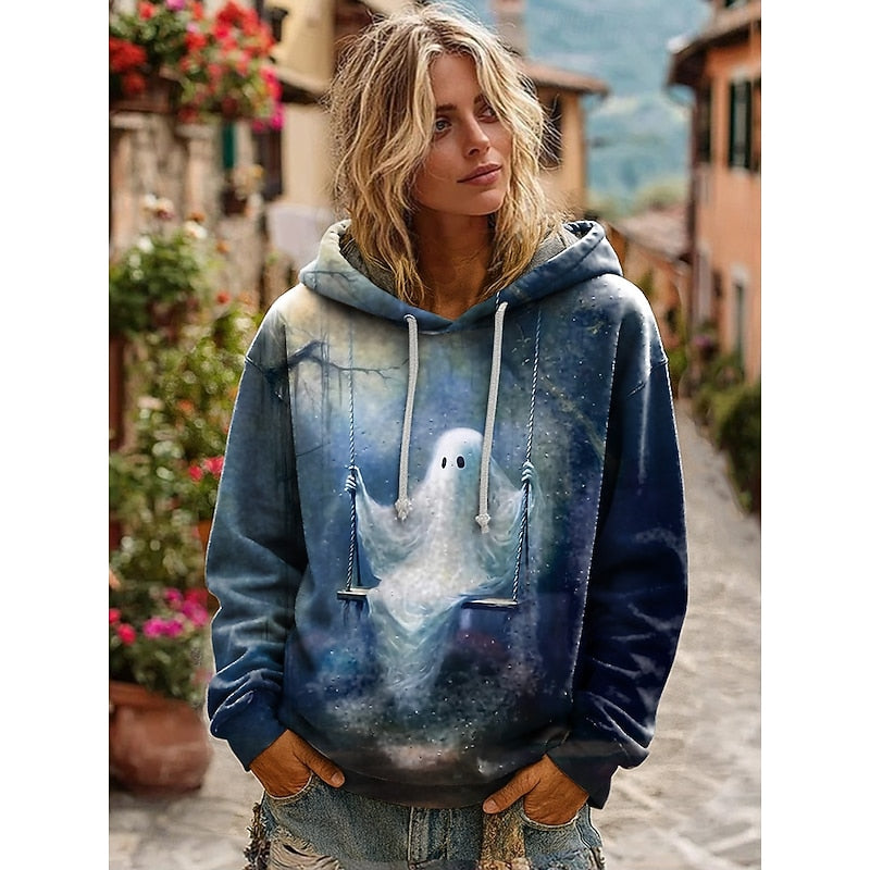 Pippa™ | Women's Halloween Skull Graphic Oversized Hoodie