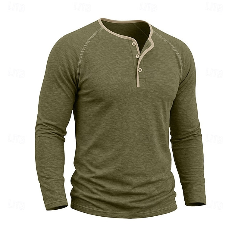 Bennett™ | Men's Raglan Sleeve Button Henley Shirt