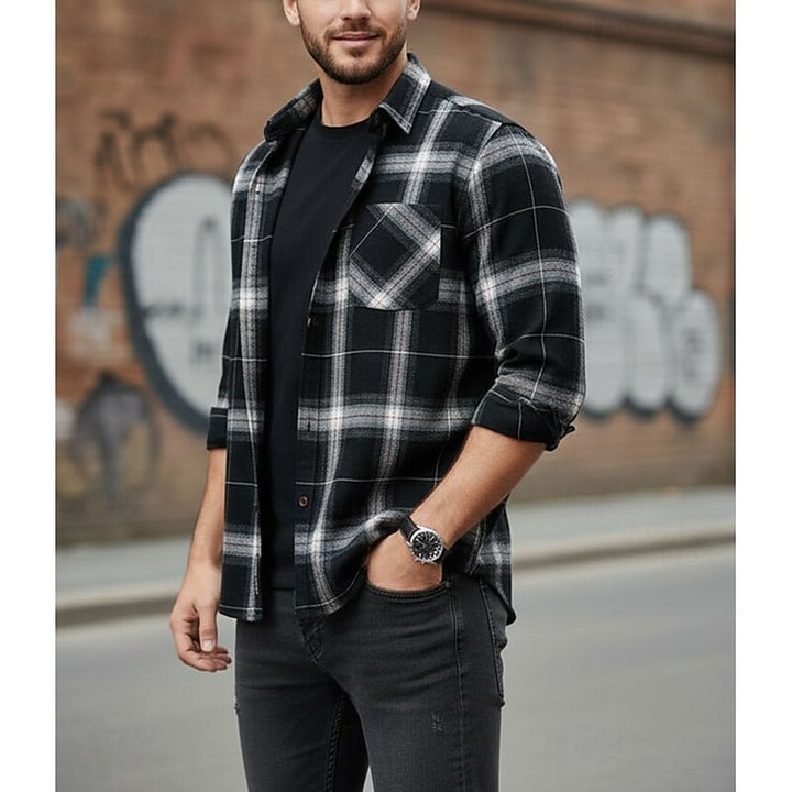 Halstead™ | Men's Classic Checked Button-Front Overshirt