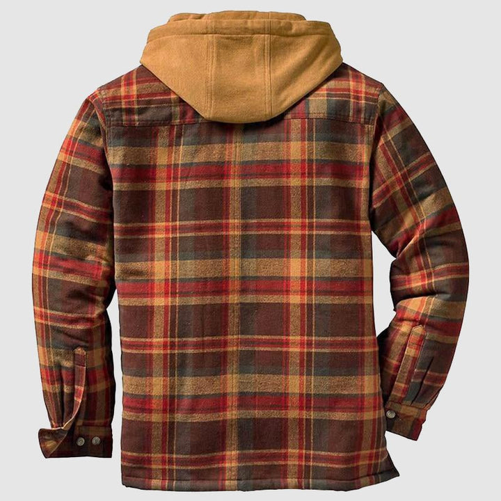 Cillian™ | Men's Hooded Plaid Shirt Jacket with Quilted Lining