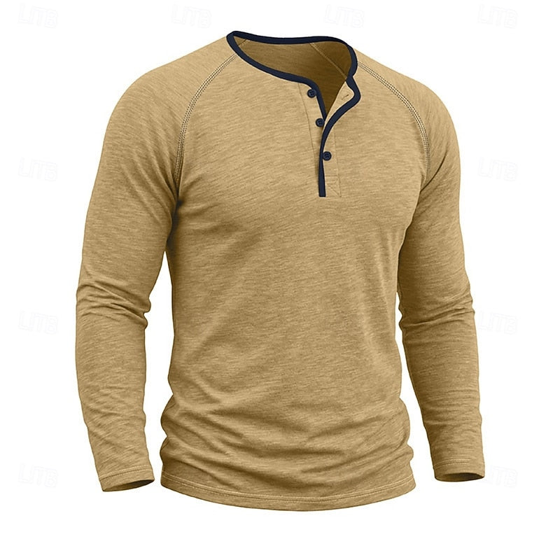 Bennett™ | Men's Raglan Sleeve Button Henley Shirt