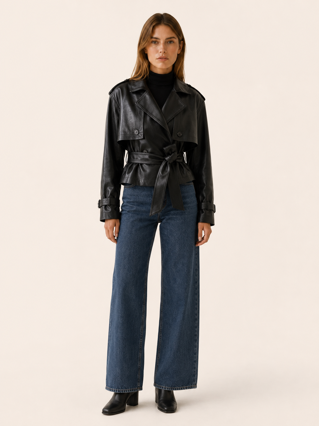 Valentina™ | Cropped Trench Jacket with Tie Waist