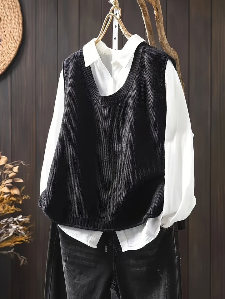 Idony™ | Women's Knit Sweater Vest and Shirt Two Piece Set