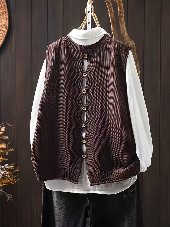Idony™ | Women's Knit Sweater Vest and Shirt Two Piece Set