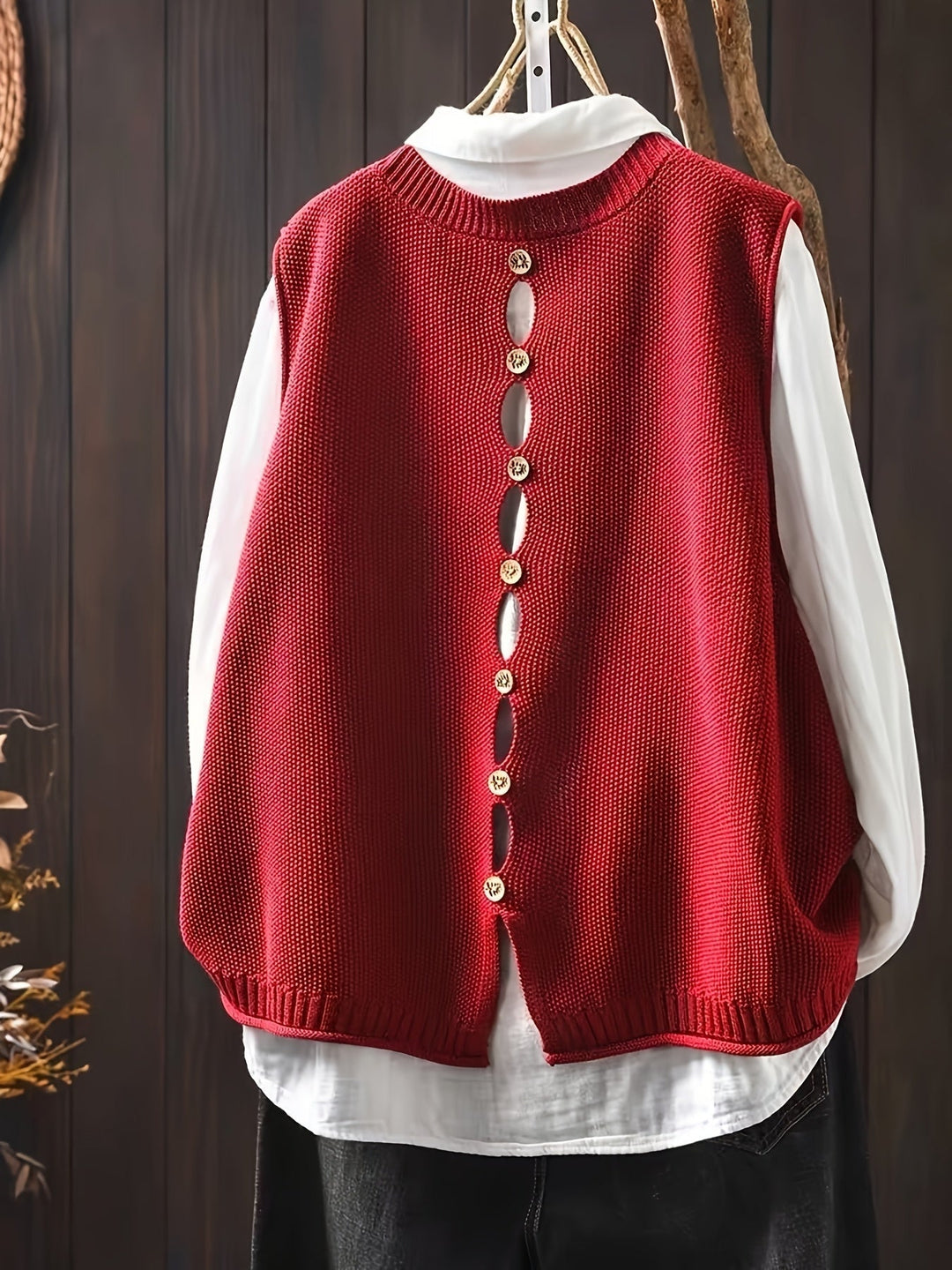 Idony™ | Women's Knit Sweater Vest and Shirt Two Piece Set