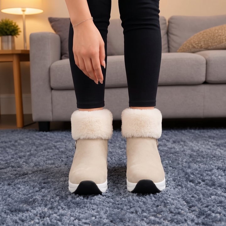 Silvana™ | Women's Faux Fur Cuff Chunky Ankle Boots