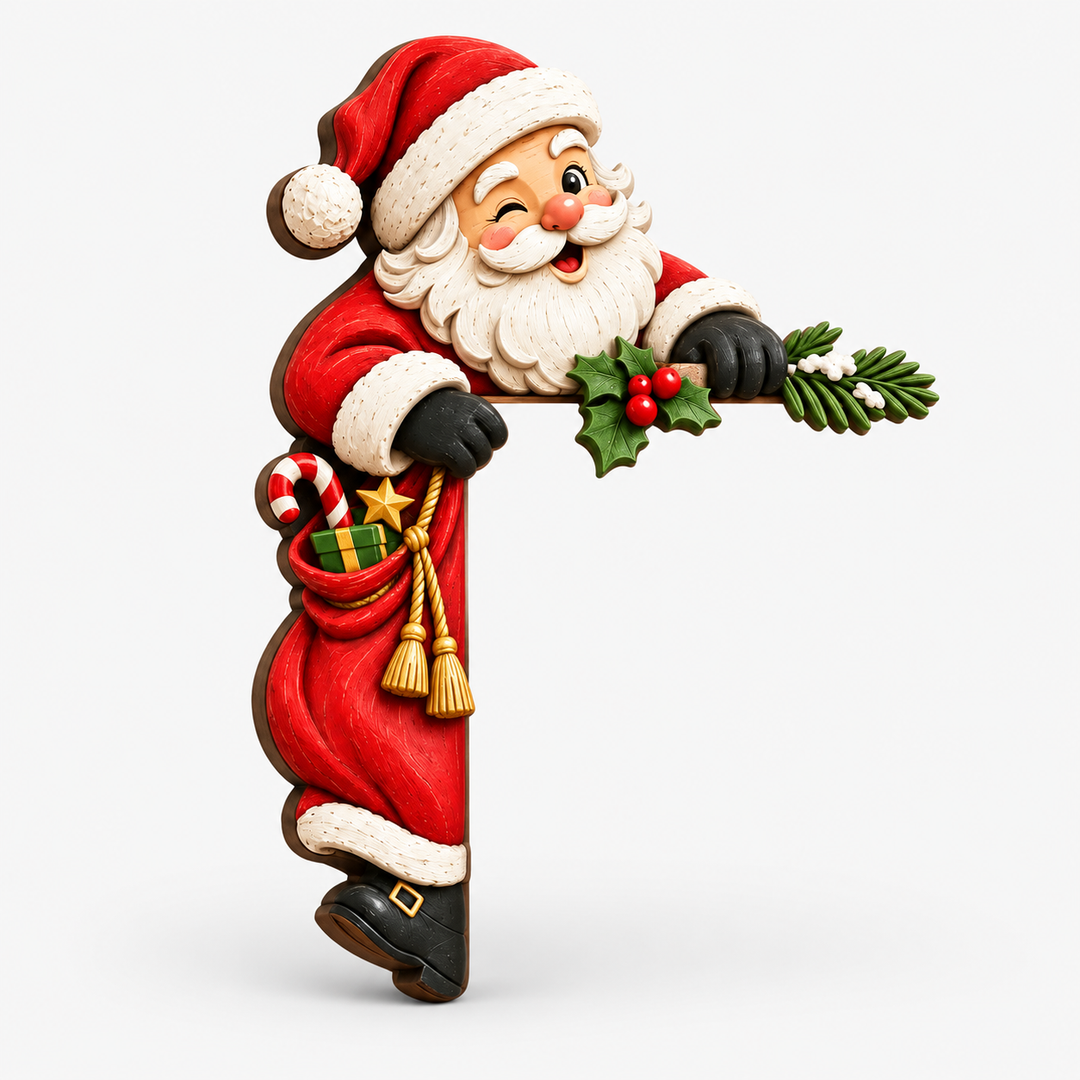 Fanchon™ | Christmas Door Frame Corner Decoration with Peeking Figure